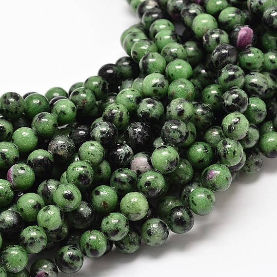 Natural Ruby in Zoisite Round Bead Strands