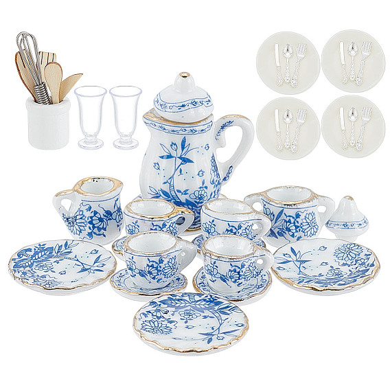 Фарфоровый мини-чайный сервиз, украшения из смолы для демонстрации пивных кружек, набор пластиковой посуды, железные украшения для взбивания яиц