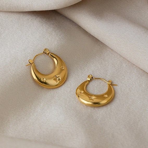 304 серьги из нержавеющей стали для женщин, звезда картины