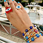 Colorful Ethnic Style Evil Eye Bracelet with Golden Beads for Women - Friendship Cord Jewelry