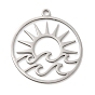 201 подвески из нержавеющей стали, плоские круглые с солнцем