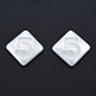ABS Plastic Imitation Pearl Cabochons, Rhombus with Number 5