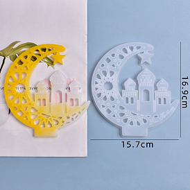 Moon & Castle Display Boards Silicone Molds, Resin Casting Molds, for UV Resin, Epoxy Resin Craft Making