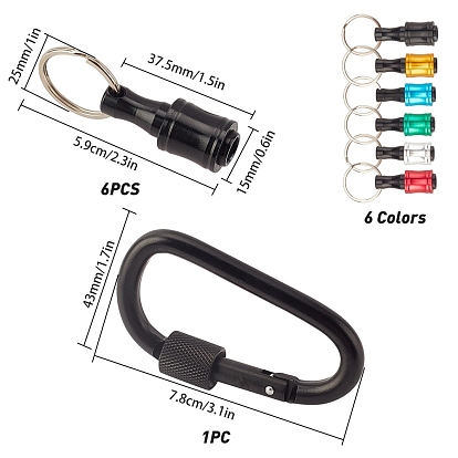 Aluminum Alloy Key Extension Bars, with Iron Carabiner