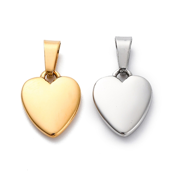 304 брелоки из нержавеющей стали для штамповки заготовок, ионное покрытие (ip), сердце прелести