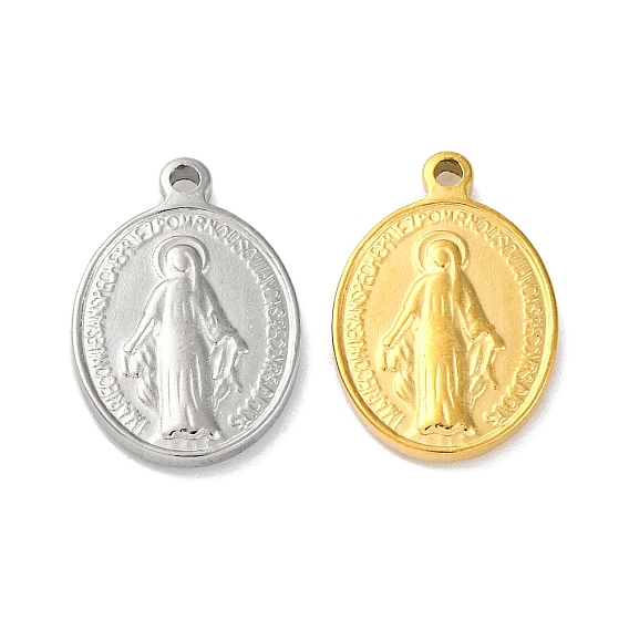 201 подвески из нержавеющей стали, овал с подвеской девы марии, религия