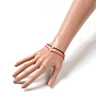 Nylon Thread Cords Bracelets, with Brass Beads, Lead Free & Cadmium Free, Heart