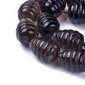 Natural Smoky Quartz Beads Strands, Drop, Beehive Beads
