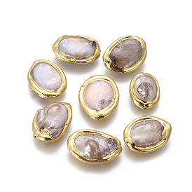 Culture des perles perles d'eau douce naturelles, avec les accessoires en laiton, nuggets