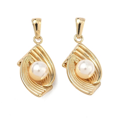 304 подвески из нержавеющей стали и АБС-пластика с имитацией жемчуга, подвеска в форме витой капли