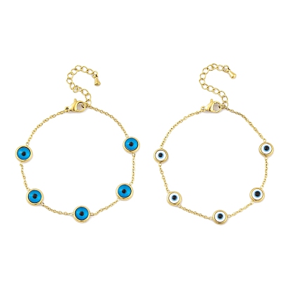 Ионное покрытие (ip) 304 браслет из нержавеющей стали, браслет из смолы, оберегающий от сглаза, золотые