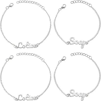 8шт 2 набор браслетов из сплава со ссылками в виде лосьона и мыла, креативные украшения из сплава для женщин