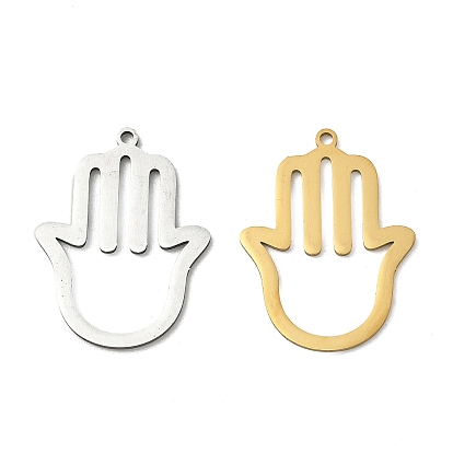 201 Stainless Steel Pendants, Palm Charms, Cut-Out