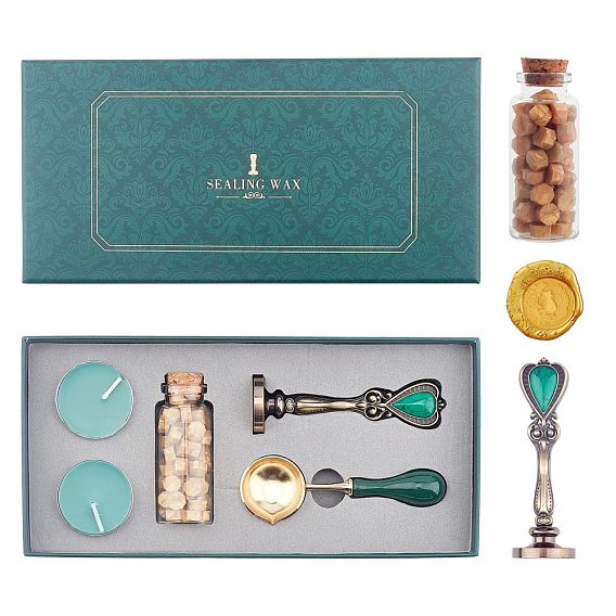 Набор сургучной печати, с латунной головкой и ручкой, катушка, свечи и воск, для пригласительных открыток письмо конверт, ретро подарочная коробка
