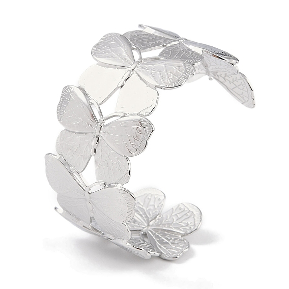 304 женские браслеты с открытыми манжетами из нержавеющей стали, бабочка