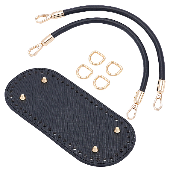 Набор для изготовления сумок из искусственной кожи., в том числе 2шт. ручек для сумок, 1дно сумки и 4застежки-кольца, для самостоятельного изготовления сумок, золотой свет