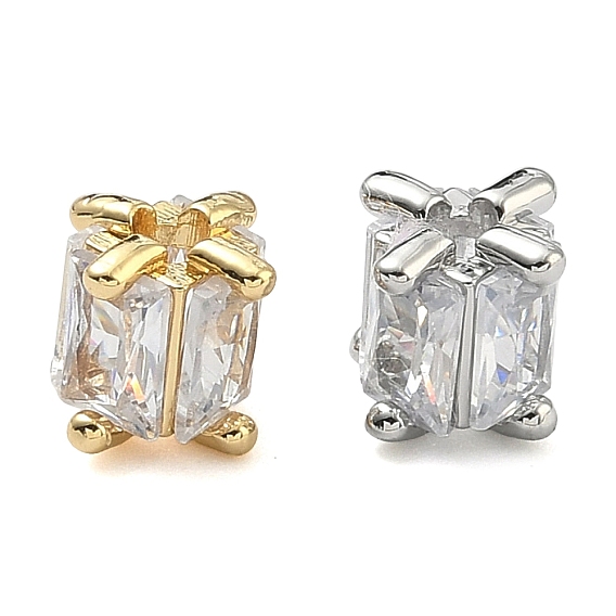 Латунные микропаве из прозрачного кубического циркония, без кадмия и без свинца, стойки покрытие, долговечный, прямоугольные