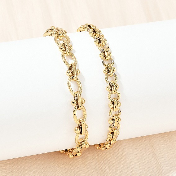 304 женские браслеты-цепочки со звеньями из нержавеющей стали, вакуумное покрытие pvd, реальный 22 k позолоченный