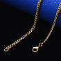 Men's 304 Stainless Steel Cuban Link Chain Necklace, with Lobster Claw Clasp