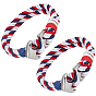 Bracelet à maillons en acier inoxydable avec ancre (pièces), bracelet cordon blanc bleu rouge, pour le jour de l'indépendance