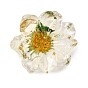 Transparent Resin Cabochons, Flower, with Dried Flower