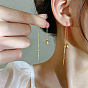 304 Pendientes de borla de acero inoxidable para mujer, vaina del loto