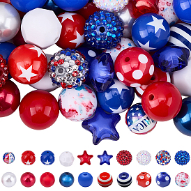 Independence Day Themed DIY Beads Kits, including Acrylic Beads, Plastic Beads, Resin Bead