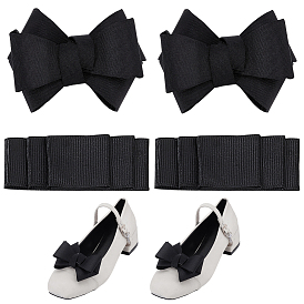 4 шт. 2 стили банты тесьма лента украшения для обуви, съемные пряжки для обуви