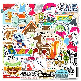 50Pcs Paper Self-Adhesive Picture Stickers, Animal Protection, for Laptop, Luggage, Cup, Computer, Mobile Phone, Skateboard, Guitar Stickers Decor