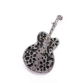 Guitar Alloy Black Enamel Pins Brooch