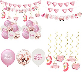 Bride to Be Wedding Party Decoration Kit, Including Banner Flag, Hanging Swirl, Balloon for Party Background Decoratio