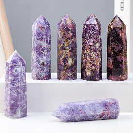 Natural Amethyst Hexagon Display Decorations, Figurine Home Decoration, Reiki Energy Stone for Healing