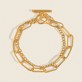 304 из нержавеющей стали браслеты многожильных, браслеты-цепочки из скрепок и кабелей для женщин