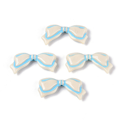 Окрашенные непрозрачные акриловые бусины, бантом