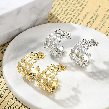 Ионное покрытие (ip) 304 серьги-гвоздики из нержавеющей стали в форме буквы С для женщин