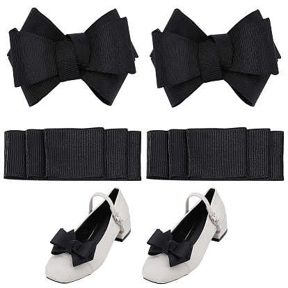 4 шт. 2 стили банты тесьма лента украшения для обуви, съемные пряжки для обуви