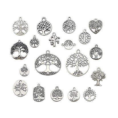 Tibetan Style Pendants, Tree of Life, Oval/Flat Round/Heart
