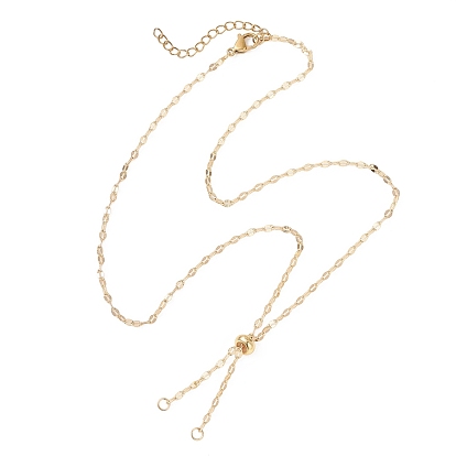 Изготовление колье с латунной цепочкой-слайдером, с 304 из нержавеющей стали Lobster Claw застежками