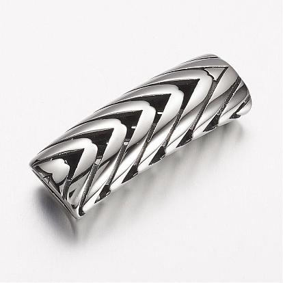 304 Stainless Steel Slide Charms, Rectangle with Arrows