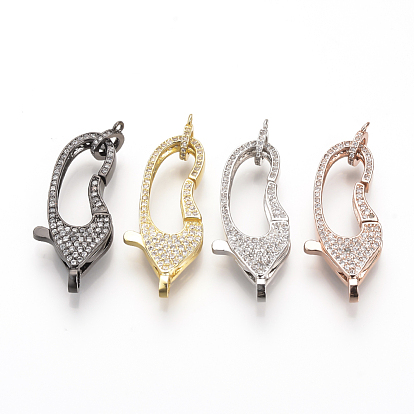 Micro cuivres ouvrent zircone cubique fermoirs pince de homard