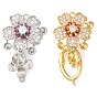 Латунное микропейв, прозрачный кубический цирконий, складные застежки, без кадмия, без никеля и без свинца, цветок