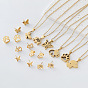 304 Stainless Steel Pendant Necklace & Stud Earrings Set for Women, Golden