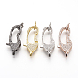 Brass Micro Pave Cubic Zirconia Lobster Claw Clasps