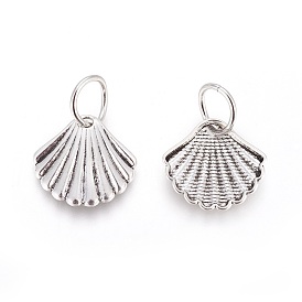 Tibetan Style Alloy Pendants, Shell