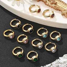 304 плоские круглые серьги-кольца из нержавеющей стали, ионное покрытие (ip), золотые