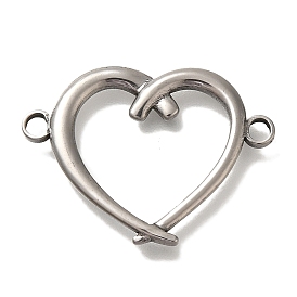 304 Stainless Steel Connector Charms, Heart