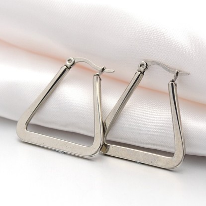 304 Stainless Steel Angular Hoop Earrings