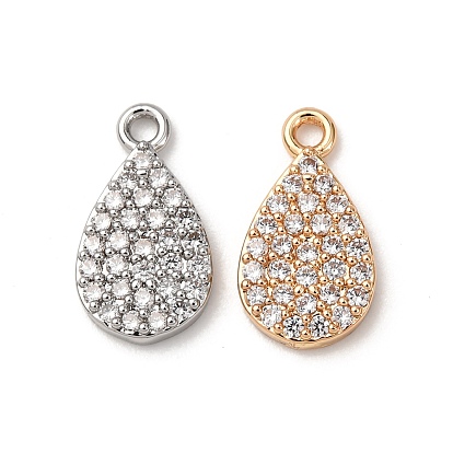 Латунные микро проложить кубического циркония подвески, слезинки