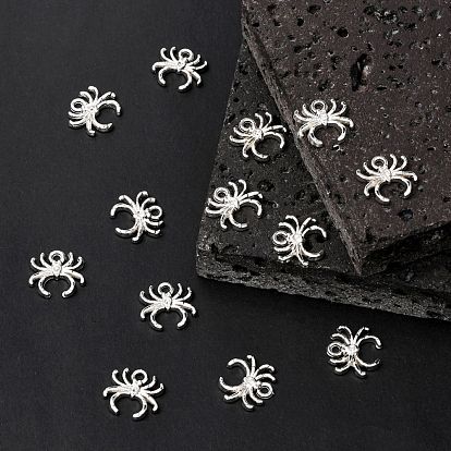 Halloween Spider Jewelry CCB Plastic Pendants, 18x17x3mm, Hole: 3mm
