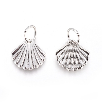 Tibetan Style Alloy Pendants, Shell